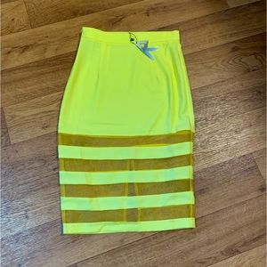 Yellow pencil mesh skirt (Brand New)